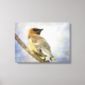 Afdrukken getextureerd cedar Waxwing Canvas (Voorkant)