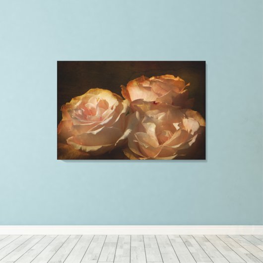 Afdrukken getextureerd Roos namiddag (Insitu (Houten vloer))