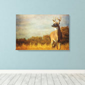 Afdrukken getextureerd Whitetail Stretched Canvas (Insitu (Houten vloer))