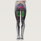 Afdrukken grijze robot van Hipster-Leggings combin Leggings (Voorkant)