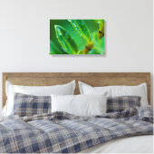 Afdrukken groen blad Canvas (Insitu (Slaapkamer))