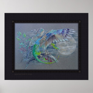 Afdrukken - Groene vogeldraak Poster