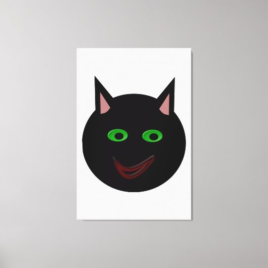 Afdrukken Halloween Black Cat Canvas (Voorkant)