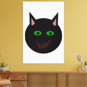 Afdrukken Halloween Black Cat Canvas (Insitu (Woonkamer))