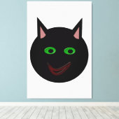 Afdrukken Halloween Black Cat Canvas (Insitu (Houten vloer))
