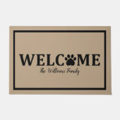 Afdrukken hartkat - WELKOM - Speciaal gepersonalis Deurmat (Voorkant)