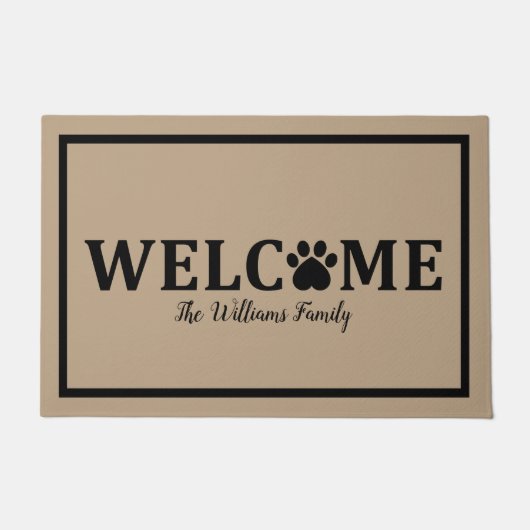 Afdrukken hartkat - WELKOM - Speciaal gepersonalis Deurmat (Voorkant)