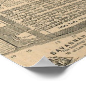 Afdrukken historische kaart van Savannah Georgia Poster (Hoek)