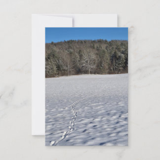 Afdrukken in een besneeuwd veld Notitiekaart Notitiekaartje