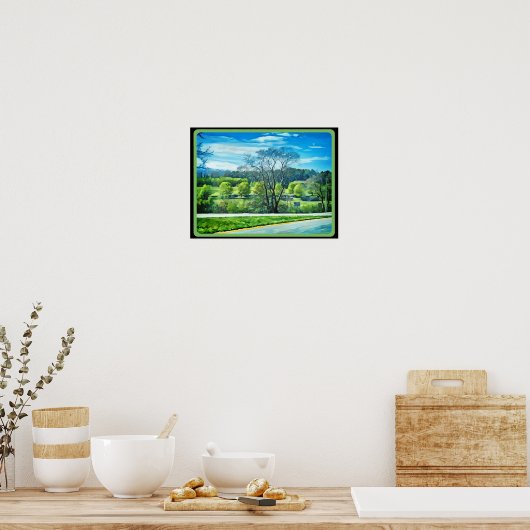 Afdrukken in landschap, waardepapier (matte) poster (Keuken)