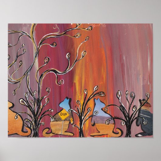 Afdrukken in Outback Kangaroos Poster (Voorkant)