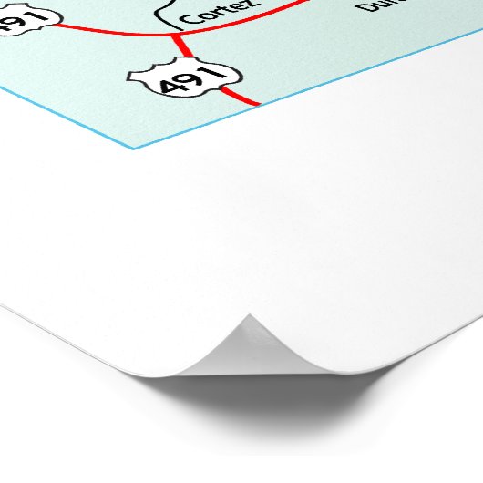 Afdrukken interstate-kaart van Colorado Poster (Hoek)