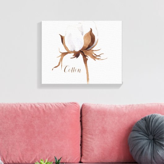 Afdrukken katoenbloem Waterverf Canvas (Insitu (Woonkamer))