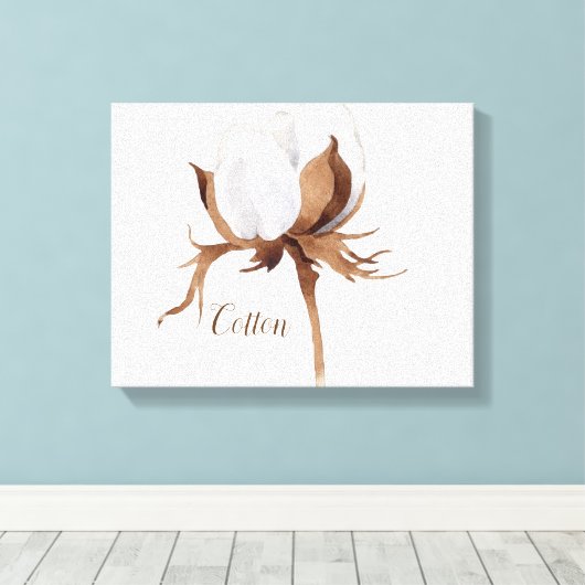 Afdrukken katoenbloem Waterverf Canvas (Insitu (Houten vloer))
