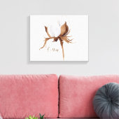 Afdrukken katoenbloem Waterverf Canvas (Insitu (Woonkamer))