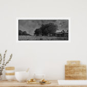 Afdrukken katoenfield en Barn-Poster Poster (Keuken)