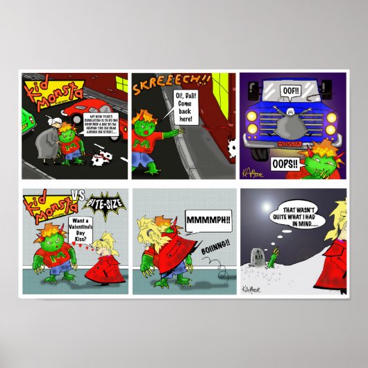 Afdrukken "Kidmonsta Double" - door Kev Moore Poster (Voorkant)
