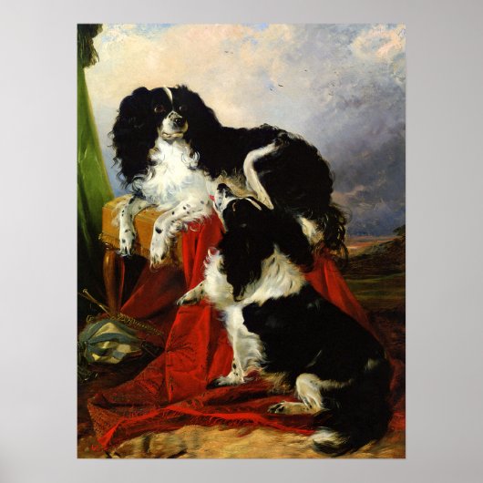 Afdrukken: Koning Charles Spaniels - Richard Ansde Poster (Voorkant)