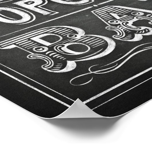 Afdrukken krijgsstijl POPCORN BAR Poster (Hoek)