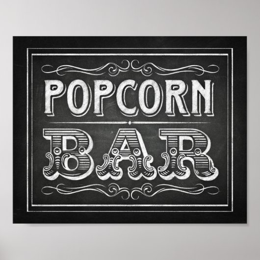 Afdrukken krijgsstijl POPCORN BAR Poster (Voorkant)