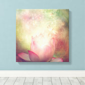 Afdrukken Lotus Flower en Dragonflies Canvas (Insitu (Houten vloer))