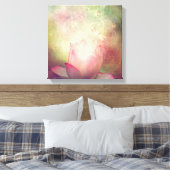 Afdrukken Lotus Flower en Dragonflies Canvas (Insitu (Slaapkamer))