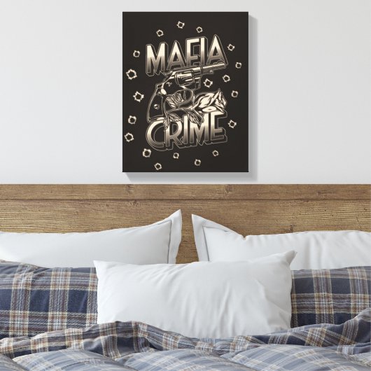 Afdrukken maffia Crime Canvas (Insitu (Slaapkamer))
