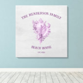 Afdrukken magenta conch Shell Canvas (Insitu (Houten vloer))