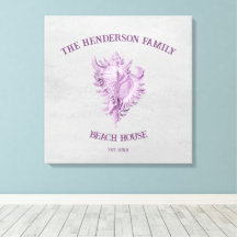 Afdrukken magenta conch Shell Canvas