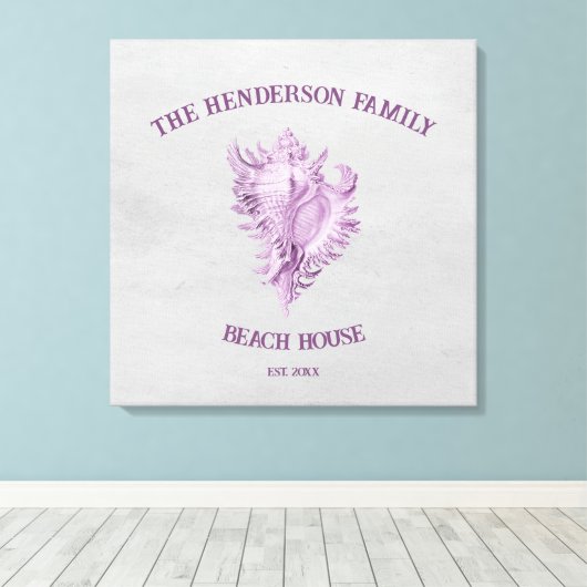 Afdrukken magenta conch Shell Canvas (Insitu (Houten vloer))