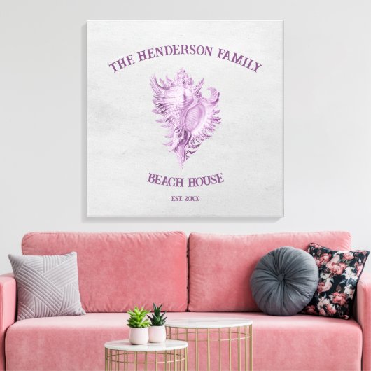 Afdrukken magenta conch Shell Canvas (Insitu (Woonkamer))