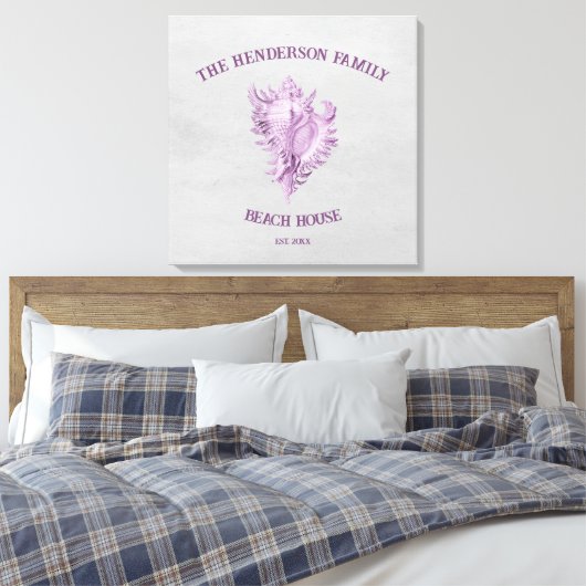 Afdrukken magenta conch Shell Canvas (Insitu (Slaapkamer))