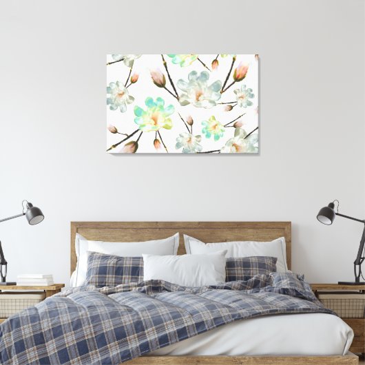 Afdrukken Magnolia Pattern Canvas (Insitu (Slaapkamer))