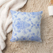  afdrukken met blauwe Damask Kussen (Deken)