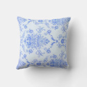  afdrukken met blauwe Damask Kussen (Achterkant)