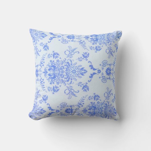  afdrukken met blauwe Damask Kussen (Voorkant)
