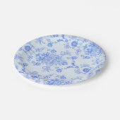  afdrukken met blauwe Damask Papieren Bordje (Gekanteld)