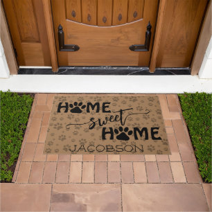 Afdrukken met cute verf met de naam Home Sweet Hom Deurmat