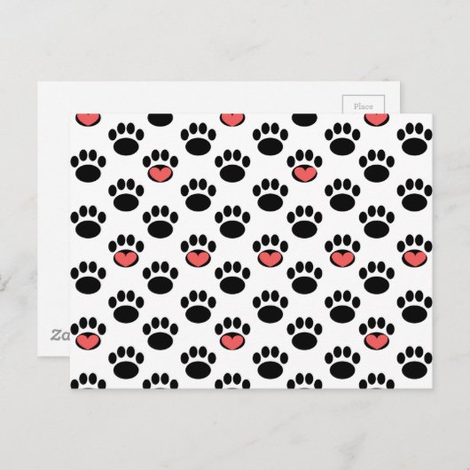 Afdrukken met hart verven briefkaart (Voorkant / Achterkant)