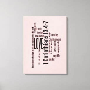 Afdrukken met omhuld Canvas - Liefde is Patient Mi