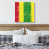 Afdrukken met omhuld canvas, Rasta Red Yellow Gree (Insitu (Slaapkamer))