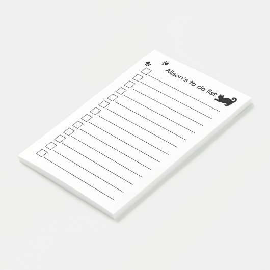 Afdrukken met speciale zwarte kattepoot om lijst u post-it® notes (Schuin)