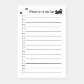 Afdrukken met speciale zwarte kattepoot om lijst u post-it® notes (Voorkant)