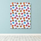 Afdrukken met verrijkt Roos, Floral patroon met mo (Insitu (Houten vloer))