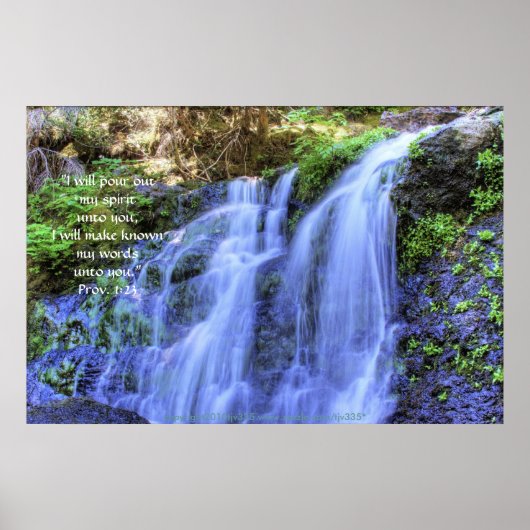 Afdrukken met waterval en HDR-beweging met scripts Poster (Voorkant)