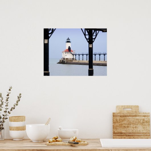 Afdrukken - Michigan City East Pierhead Poster (Keuken)