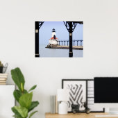 Afdrukken - Michigan City East Pierhead Poster (Thuiskantoor)