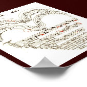  afdrukken, middelboze muziek in hartvorm poster (Hoek)