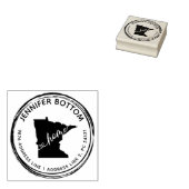 Afdrukken minnesota-kaart rubberstempel (Gestempeld)