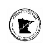 Afdrukken minnesota-kaart rubberstempel (Afrduk)